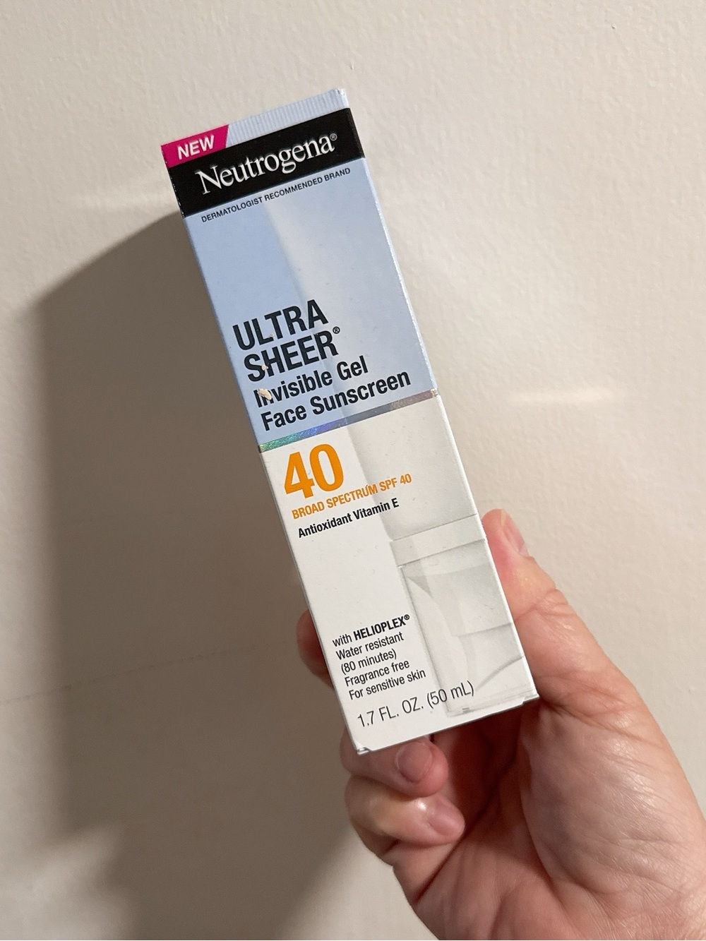 Neutrogena Ultra Sheer Invisible Gel Face Sunscreen SPF 40